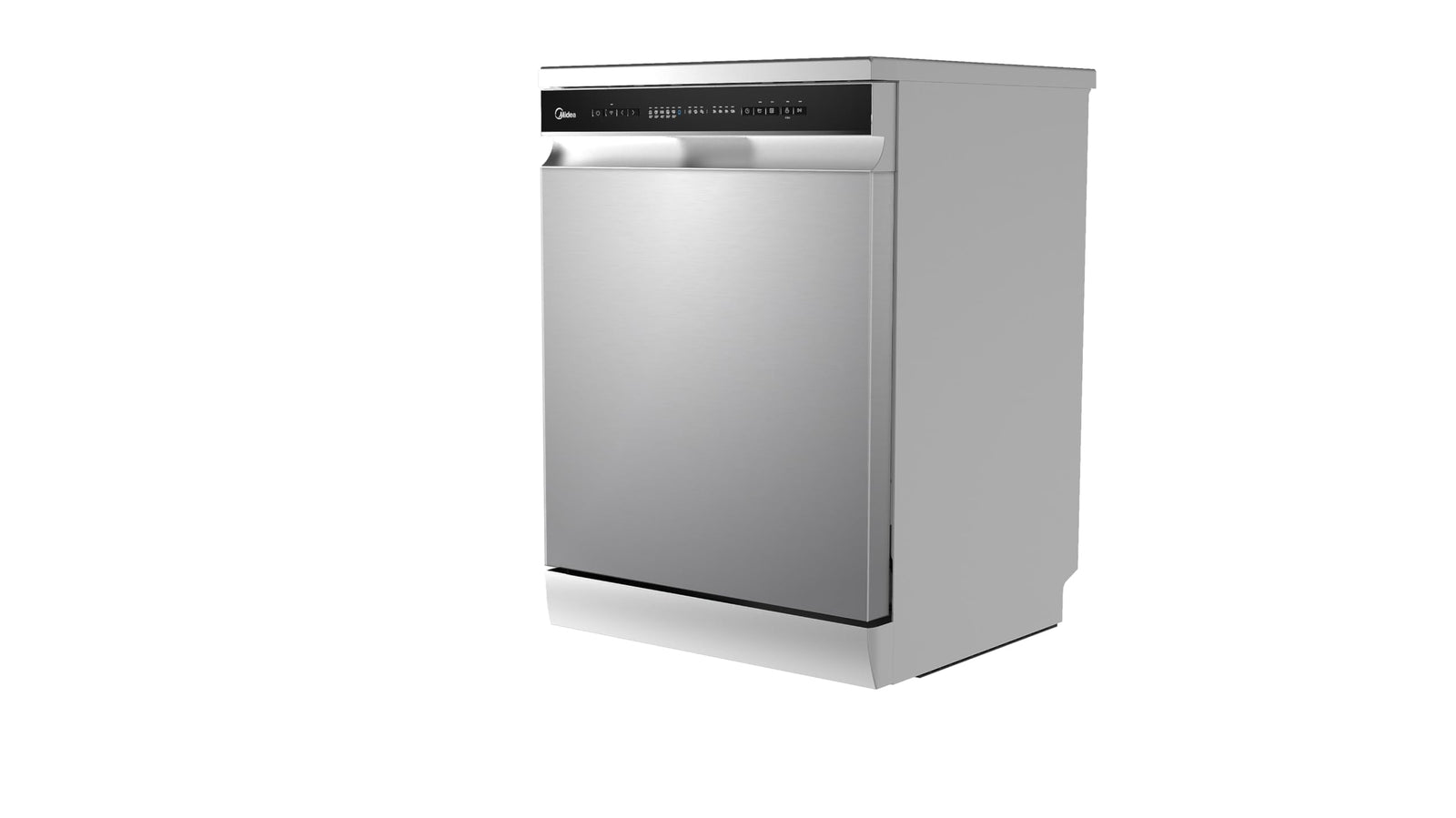 Midea Smart Freestanding Dishwasher, 14 Place Settings, 8 Programs, Wi-Fi, Delay Start & Half Load Function, Silent & High Energy Efficient, Rapid Wash, Child Lock, Self Cleaning Silver WQP14-W7633CS