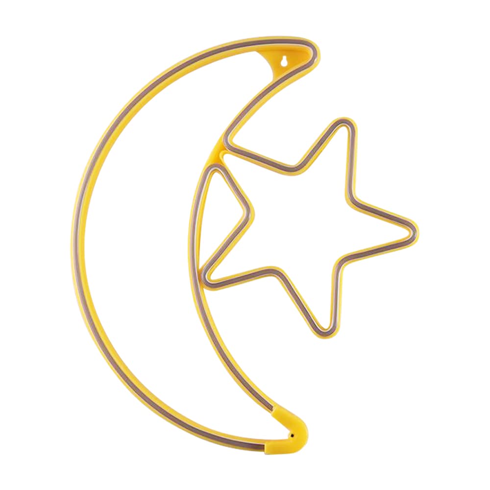 HILALFUL Moon Star Medium Light Ideal for Living Rooms, Bedrooms, and Outdoor Spaces | Perfect Festive Gift for Ramadan, Eid, Birthdays, Weddings, and Housewarmings | Includes 1.5m Cable