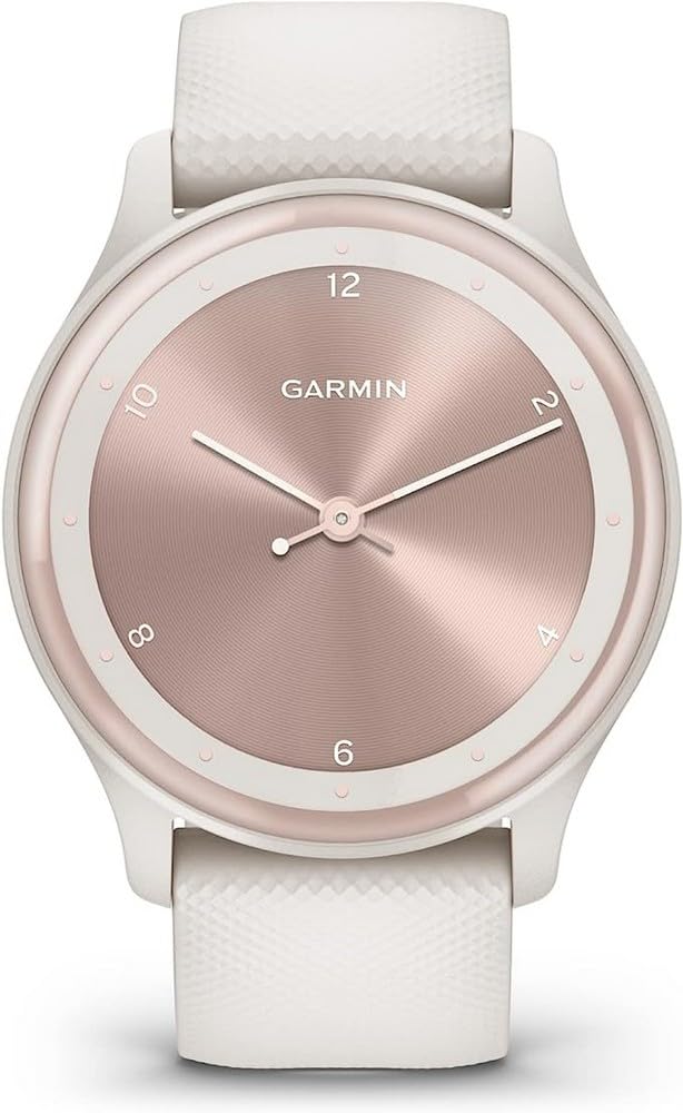 GARMIN VIVOMOVE SPORT, IVORY CASE AND SILICONE BAND WITH PEACH GOLD ACCENTS