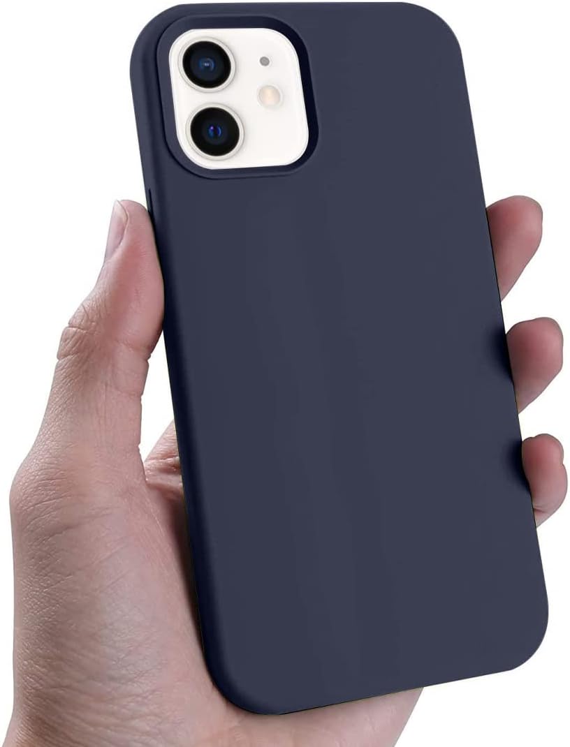 [Non-Yellowing] Compatible with iPhone 12 shell, military grade 10 feet drop tested, (camera protection, anti-scratch), 6.1 inch silicone phone shell, dark blue