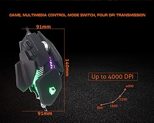 Meetion GM80 Transformers Mechanical Gaming Mouse (4000 DPI) - Black