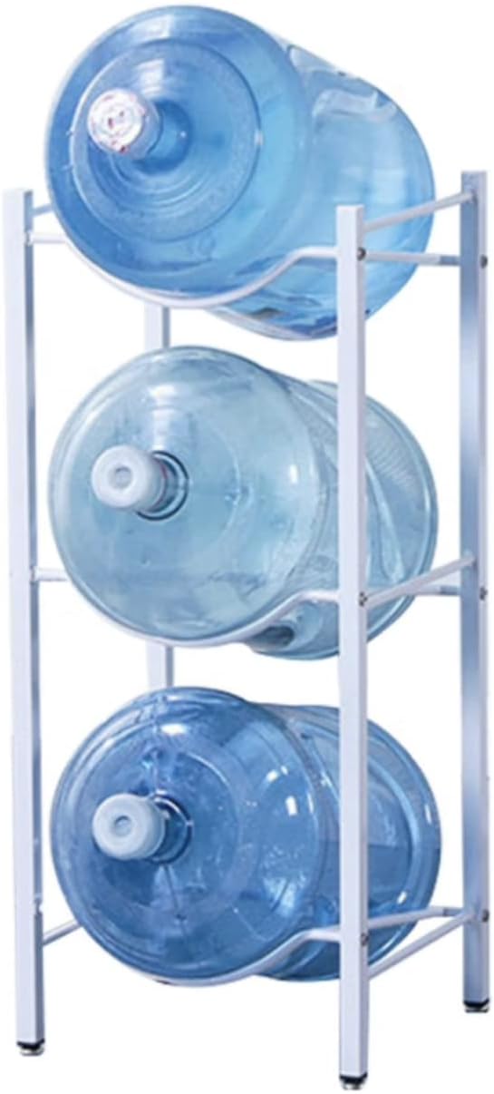 SKY-TOUCH 3 Tier Water Jug Rack, 5 Gallon Water Bottle Holder Heavy Duty Water Bottle Stand Storage for Kitchen Home and Office Easy To Assemble White