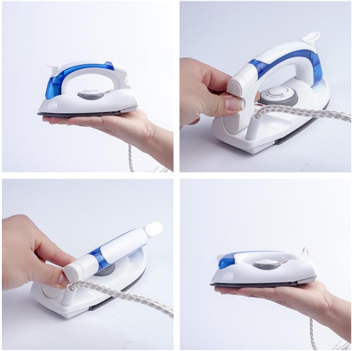 ECVV Travel Iron Portable Steam Iron - Mini Handheld Iron for Clothes Non Stick Adjustable Temperature Control Small Compact Travel Steamer | White |