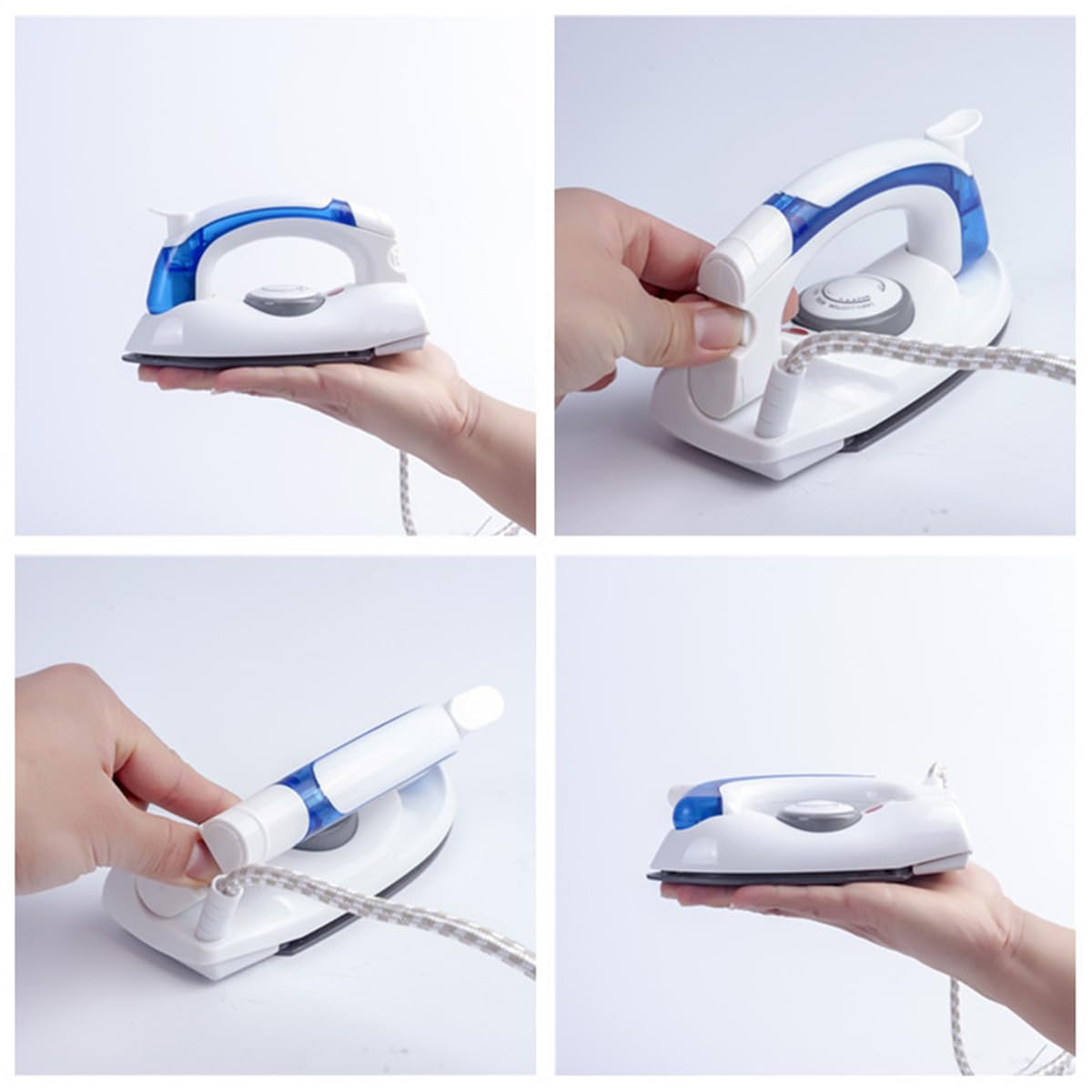 ECVV Travel Iron Portable Steam Iron - Mini Handheld Iron for Clothes Non Stick Adjustable Temperature Control Small Compact Travel Steamer | White |