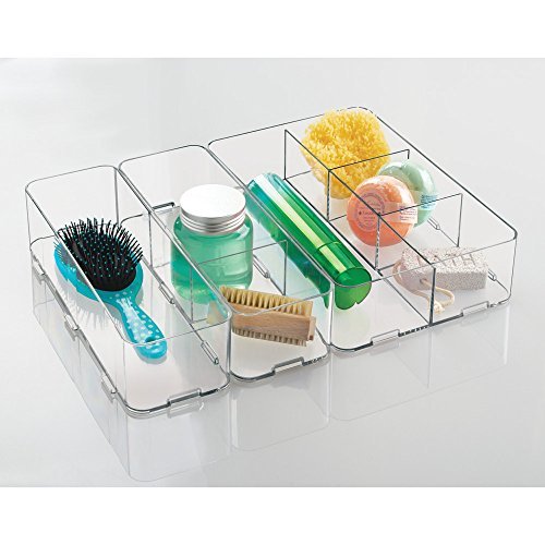 iDesign Clarity Bathroom Interlocking Drawer Organizer