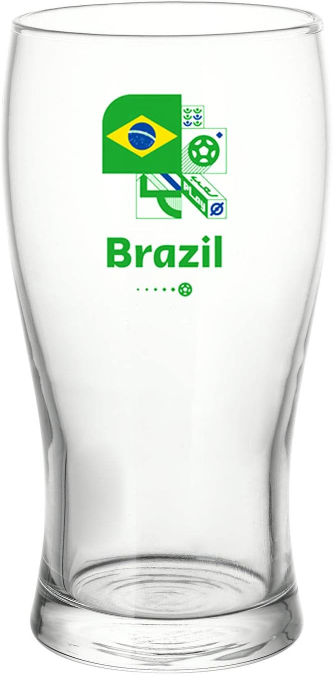 FIFA World Cup Qatar 2022 Glass Tumbler 500ml Brazil, RT50121102B