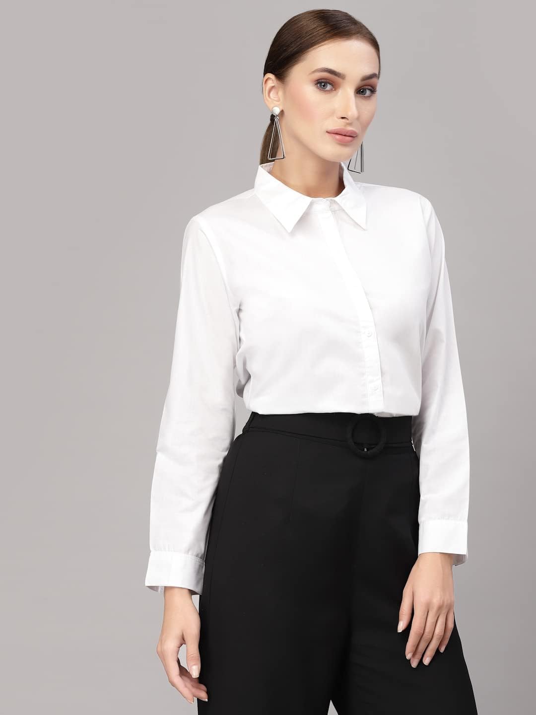 Krave Women Classic Formal Shirt.White