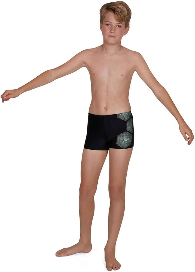 Speedo Boy's Tech Plmt Asht Jm Baby Costume, Blk/Green Glow, 2020-08-07T00 00.000Z