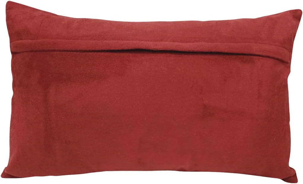 Home Town Print Polyester Red/Gold Cushion With Filler,30X50Cm