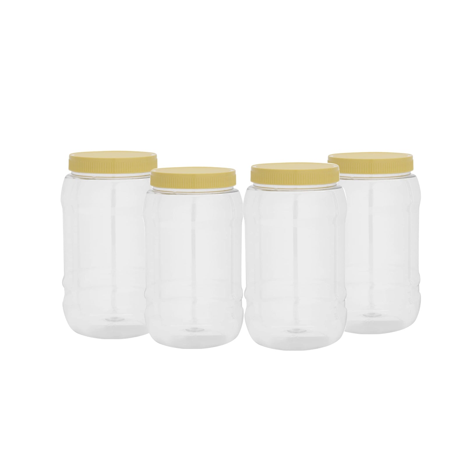 RoyalFord Round Airtight PET Jar RF11226 Storage Containers Transparent Jar for Pulses, 2000 ml, Set of 4, Assorted colors