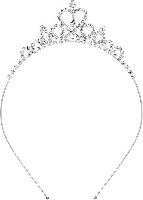 Yellow Chimes Head Band For Women Silver Crystal Bead Hair Tiara Headband Crown Shape For Women and Girls