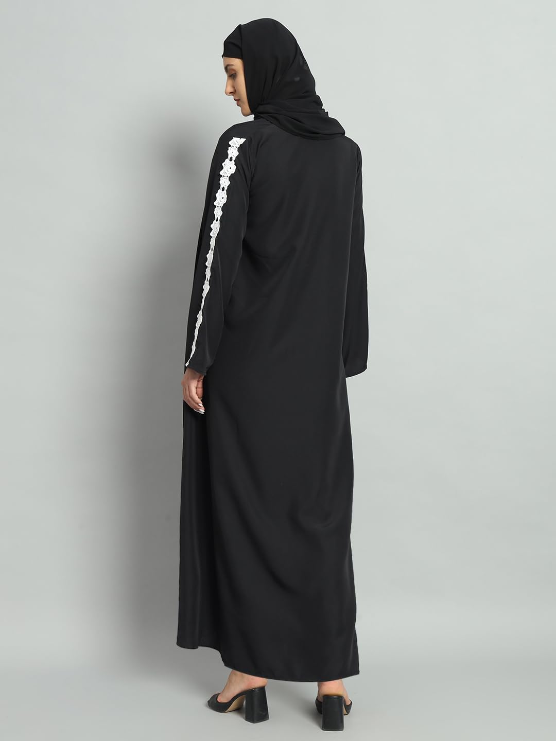 Styleville.in Women Arabic wear abaya with Hijab Black -SDRF1N502955