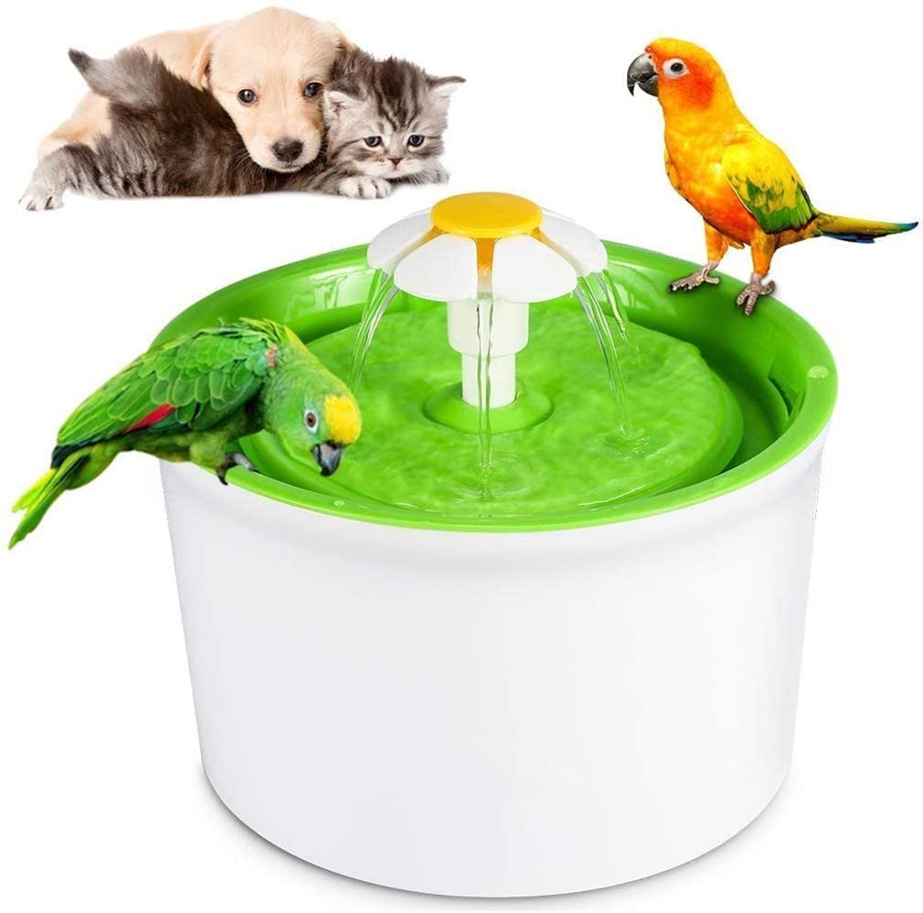 Cat Dog Automatic Water Fountain Pet Water Dispenser, Dog/Cat Health Caring Fountain Flower Style 1.6L