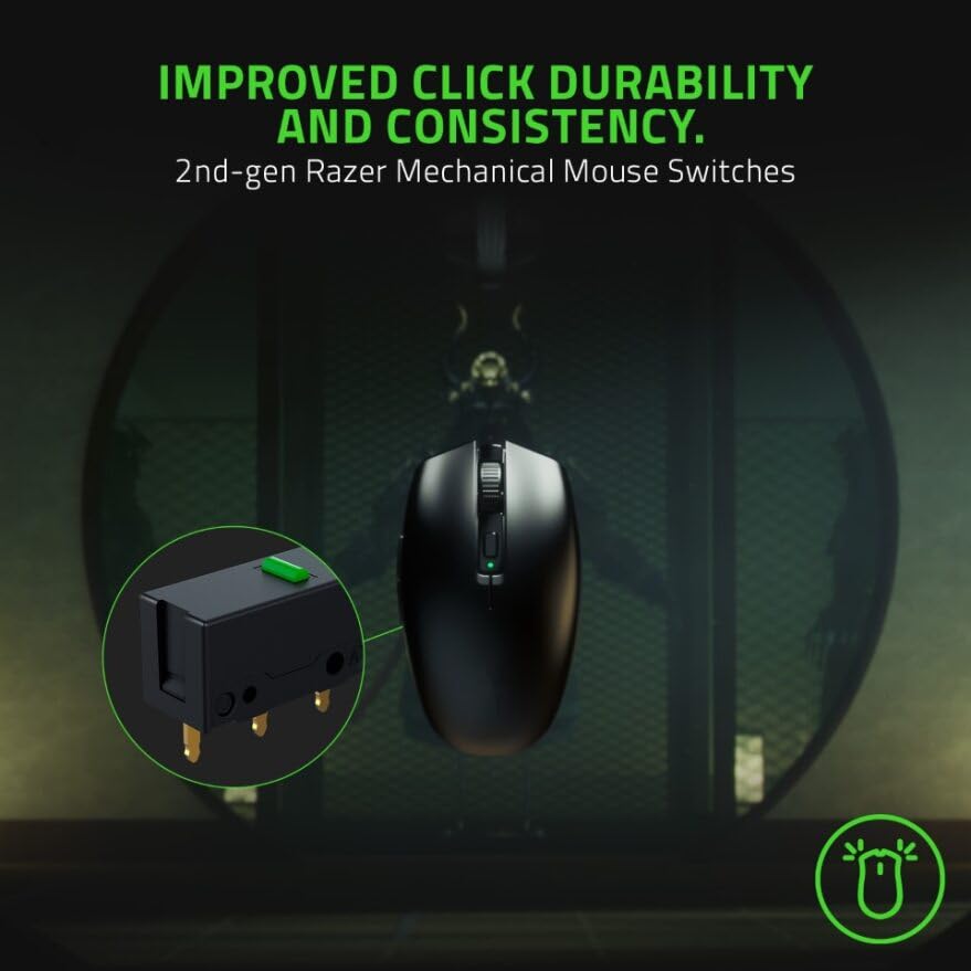 Razer Orochi V2 Mobile Wireless Gaming MoUSe - 5G Advanced 18K Dpi Optical Sensor, Mechanical MoUSe Switches, 2 Wireless Modes, Ultra-Lightweight, Up To 950Hrs Battery Life - Black