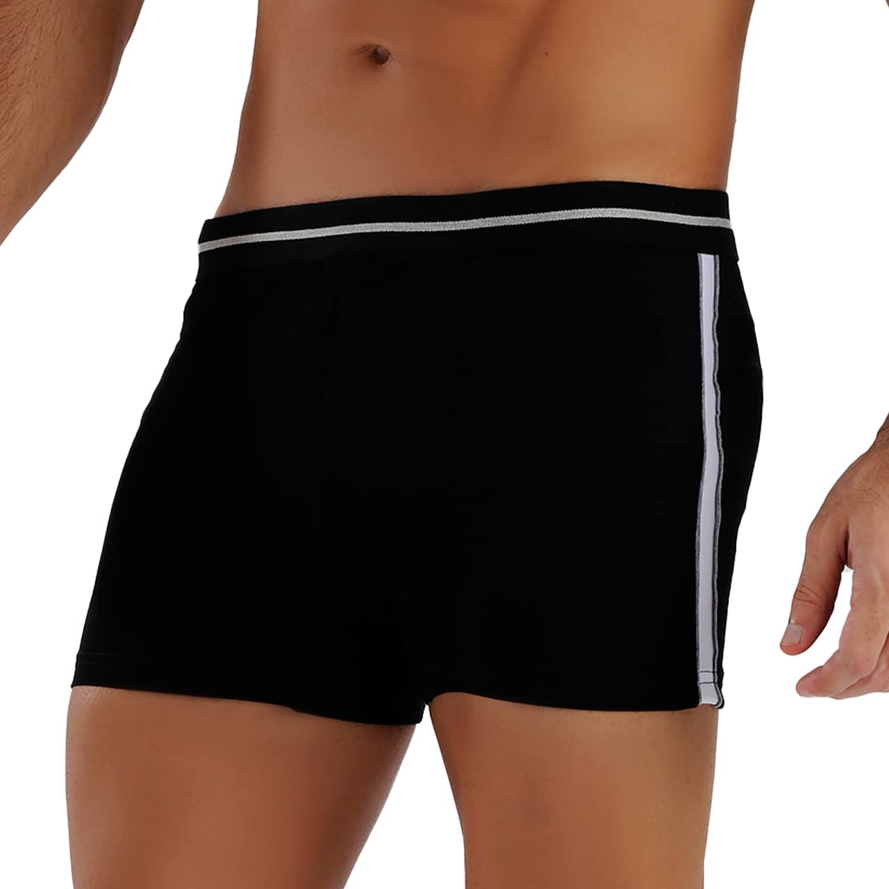 Knight mens cotton stretch Boxer Shorts, Black, S