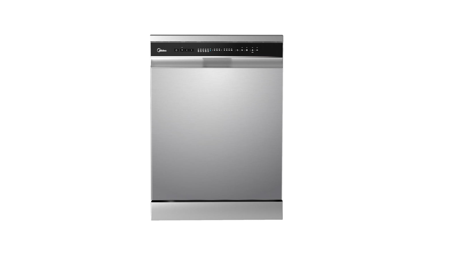 Midea Smart Freestanding Dishwasher, 14 Place Settings, 8 Programs, Wi-Fi, Delay Start & Half Load Function, Silent & High Energy Efficient, Rapid Wash, Child Lock, Self Cleaning Silver WQP14-W7633CS