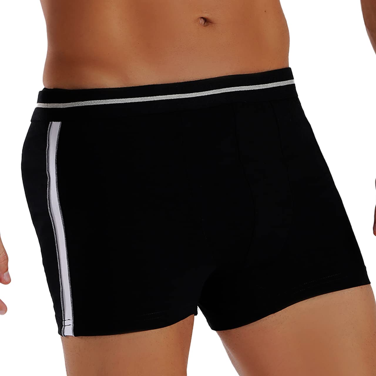 Knight mens cotton stretch Boxer Shorts, Black, S