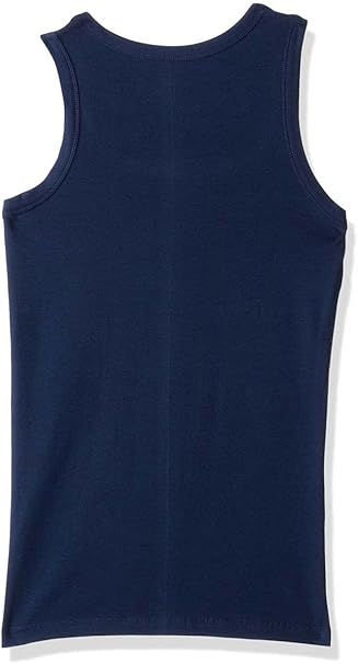 Cool Plain Sleeveless Round Neck Undershirt for Men - Navy, L