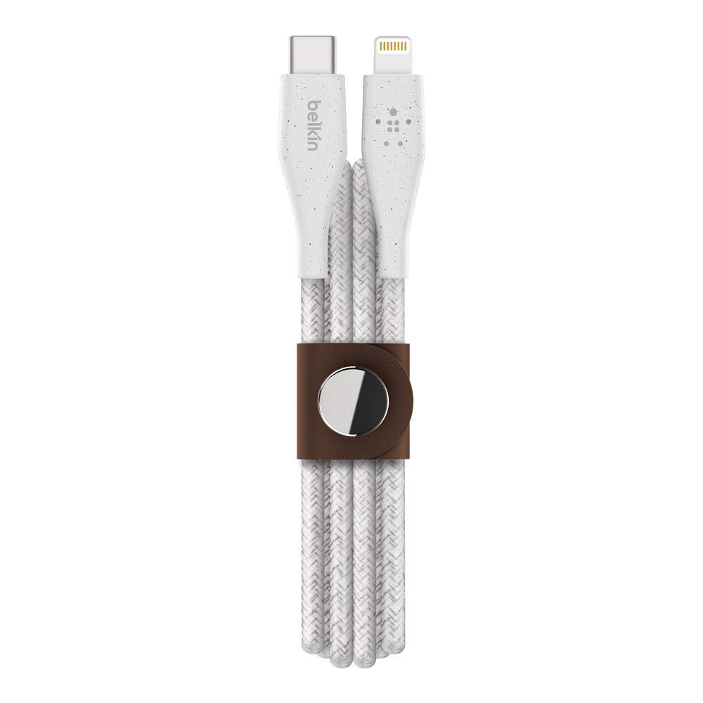 Belkin Boost Charge USB-C Cable with Lightning Connector + Strap (DuraTek) - White