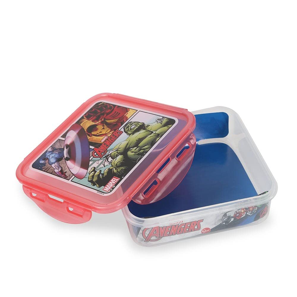 Homes R Us Avengers Gallery Hermetic Square Food Container – 750ml, Multicolor