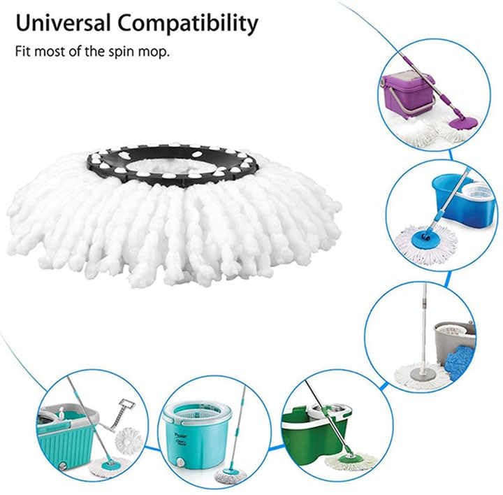 3 Pieces | Spin Mop Replacement Head Mop Refill Compatible with Circle Swivel Mops Microfiber Swivel Mop Refill,Deep Clean,Machine Washable and Easy to Replace