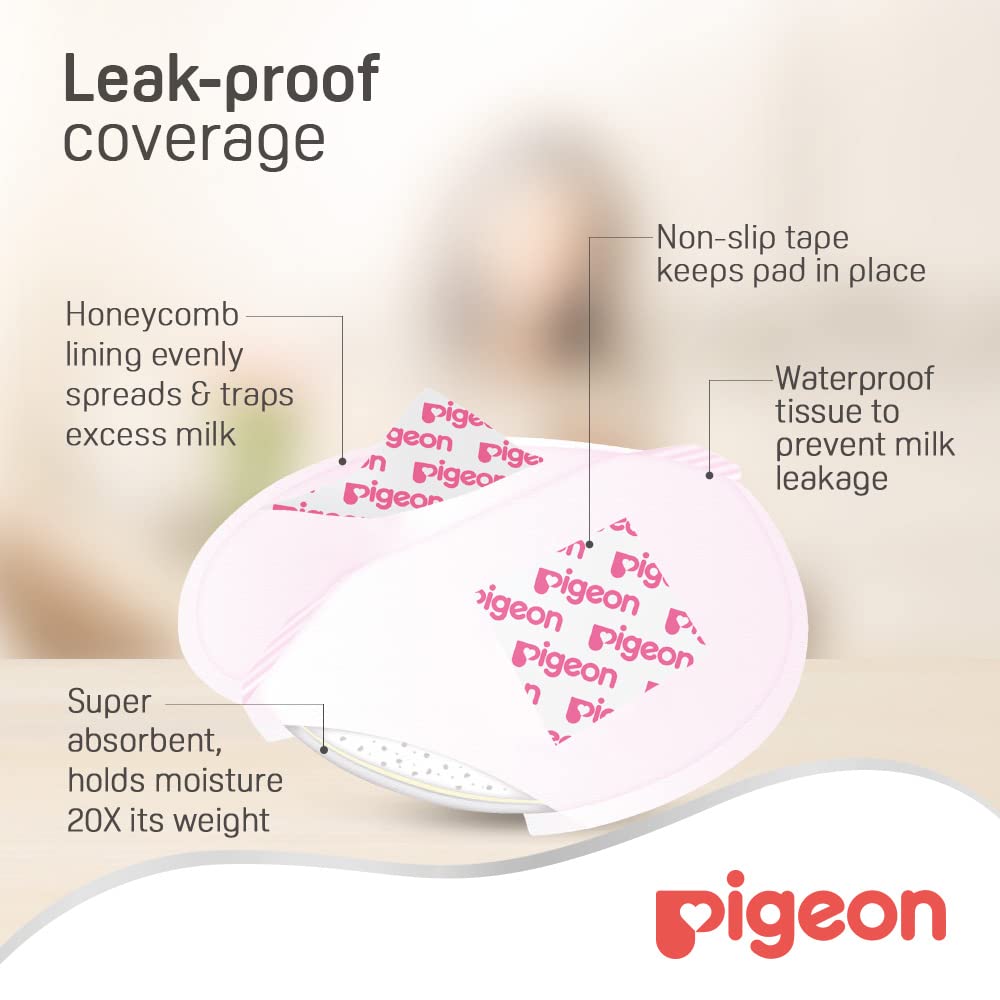 Pigeon Breast Pad, Honeycomb, Ultra-Slim And Light, Leak Proof Coverage, Quick Absorbency, 60 Pcs, White