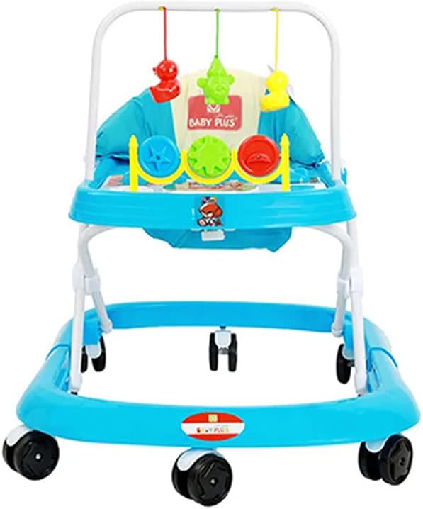 Baby Plus Collapsible Baby Walker with Music Box and Toys, Blue