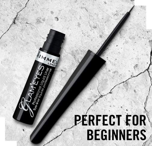 Rimmel London, Glameyes Professional Liquid Liner, 01 Black Glamour, 3.5 ml