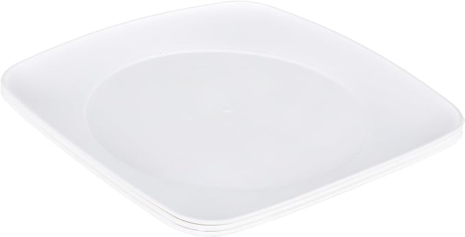 Bager bg-408 clover square plate for serving food set of 3 pieces 23cm - white