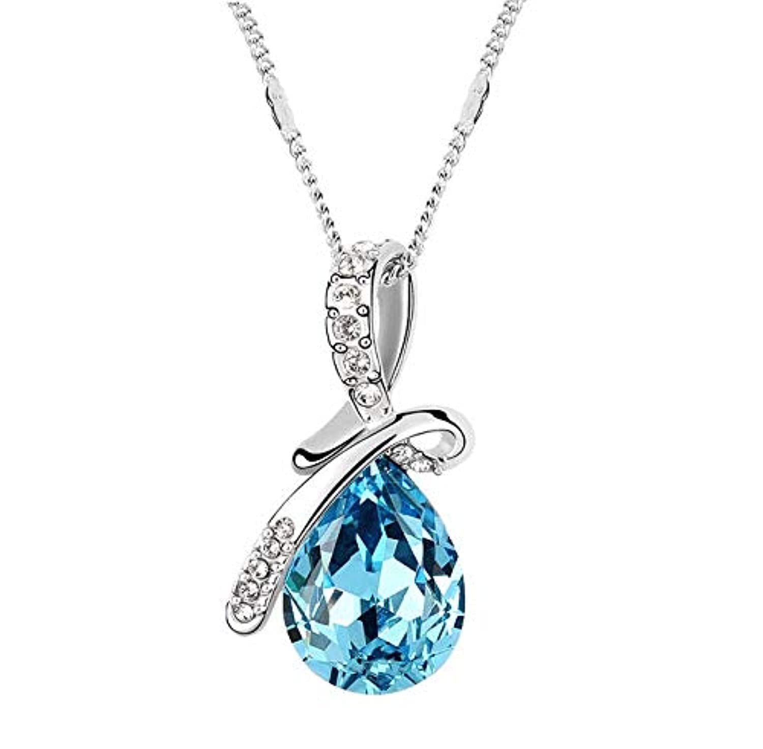 Swarovski Elements 18K White Gold Plated Necklace Encrusted with Swarovski Crystals