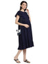 Momstory Women'S Maternity Midi Dress With Frill Details (Mdrfn502152)