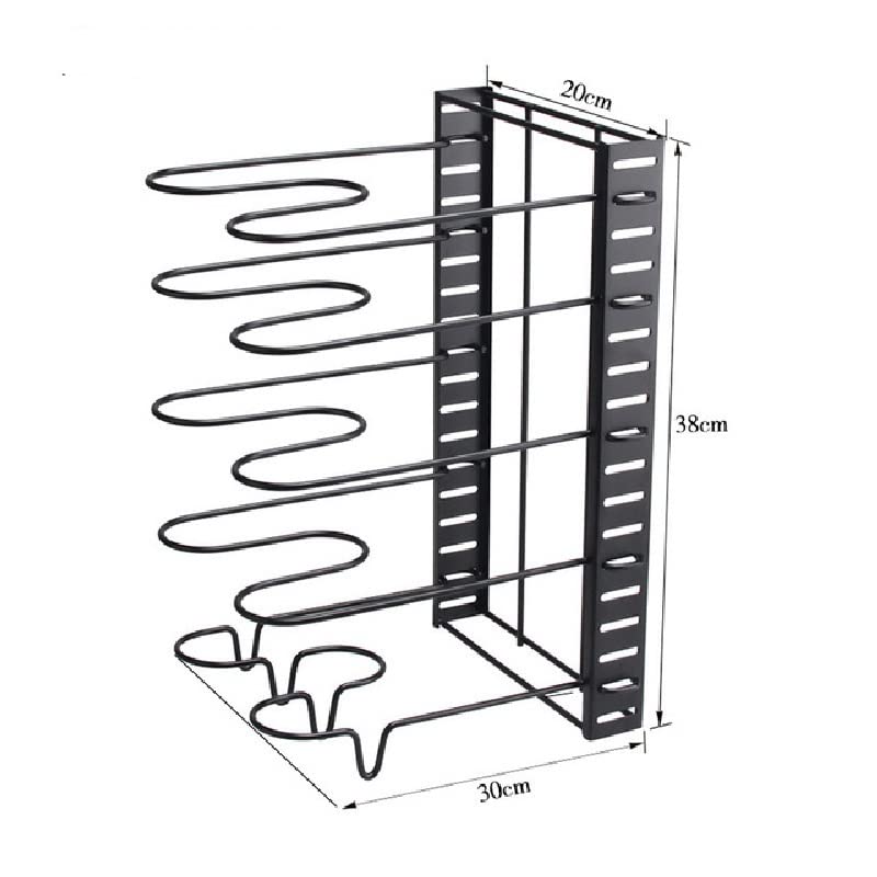 shipin Removable Folding Multi-layer Vertical Pot Lid Rack Kitchen Storage Rack Iron Rack Shelf (Color: A, Size: 38 * 30cm)
