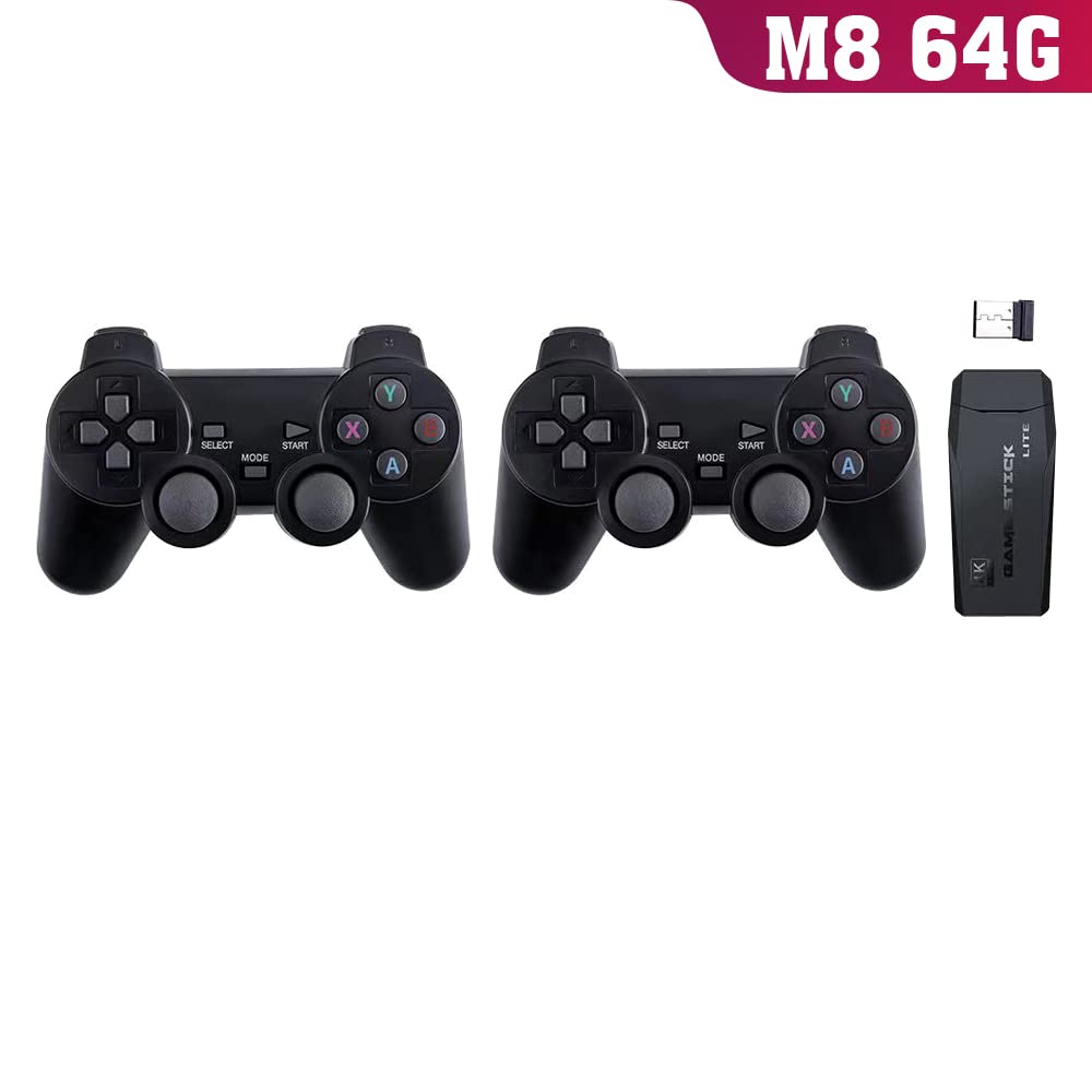 Eacam Wireless Game Console 2.4G HD Arcade PS1 Home TV Mini Game Console U Bao Retro Game Console Wireless Gamepad Controller 64G (new package)