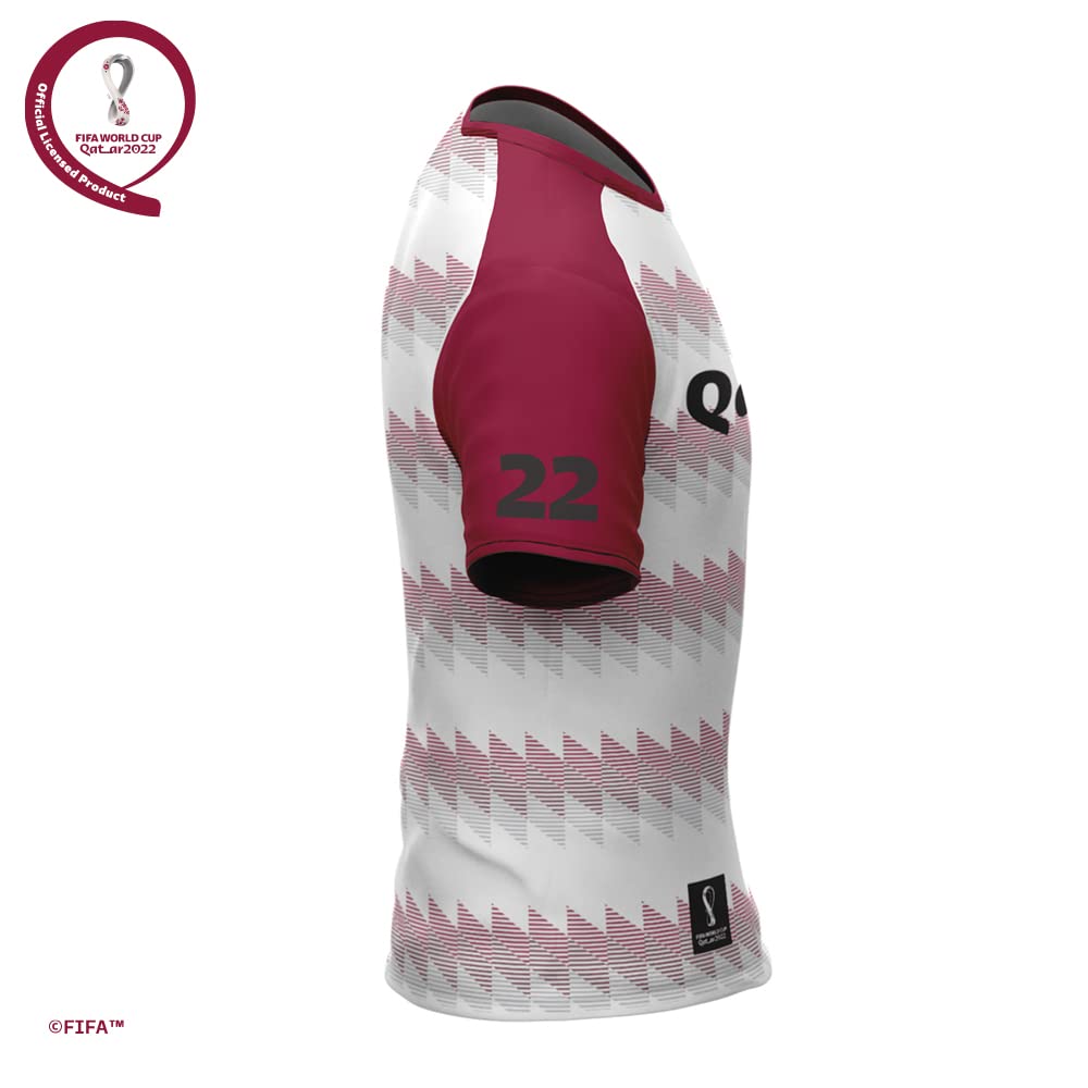 FIFA World Cup Qatar 2022 QATAR MEN'S TSHIRT - BURGUNDY AND WHITE