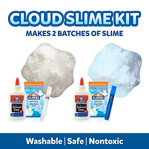 Elmer’s Cloud Slime Kit Slime Supplies Include Elmer’s White School Glue, Elmer’s Glitter Glue Pens, Magical Cloud Dust, Elmer's Magical Liquid Slime Activator, 10 Count