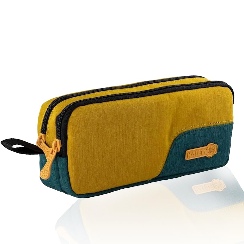 Calmilej Canvas Pencil Case with Zipper - Multi Color, 20 x 10 x 5 cm