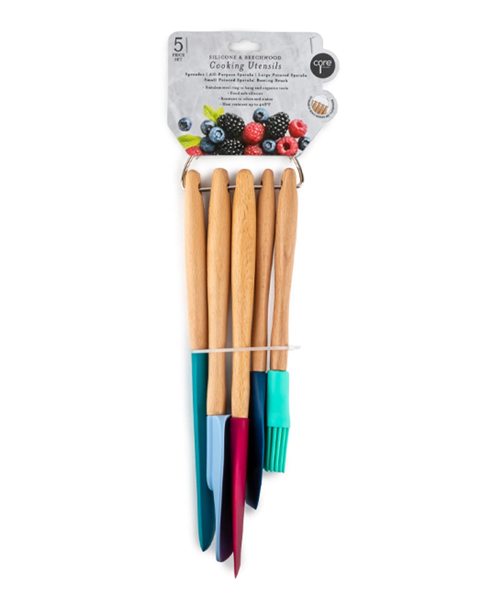 Core Beechwood and Silicone Utensils 5-Pieces Set