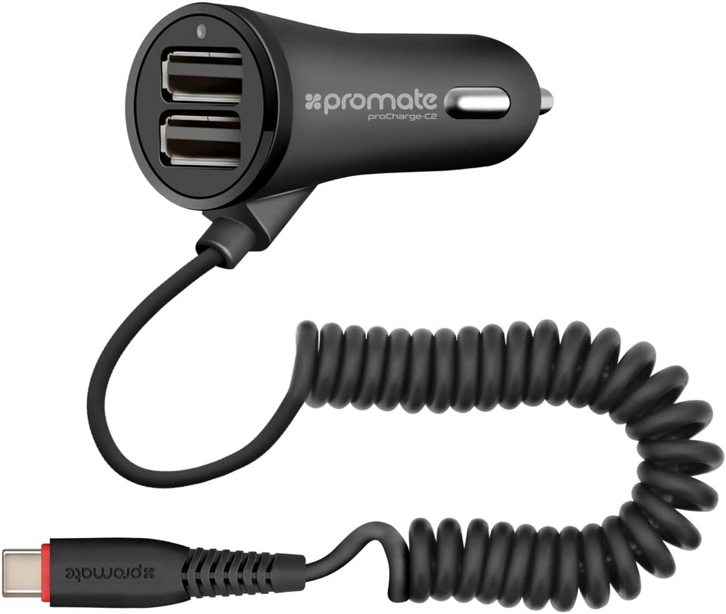 Promate Ultra-Fast 3.4A Dual USB Car Charger, Procharge-C2