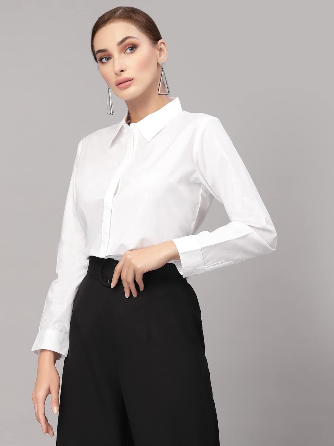 Krave Women Classic Formal Shirt.White