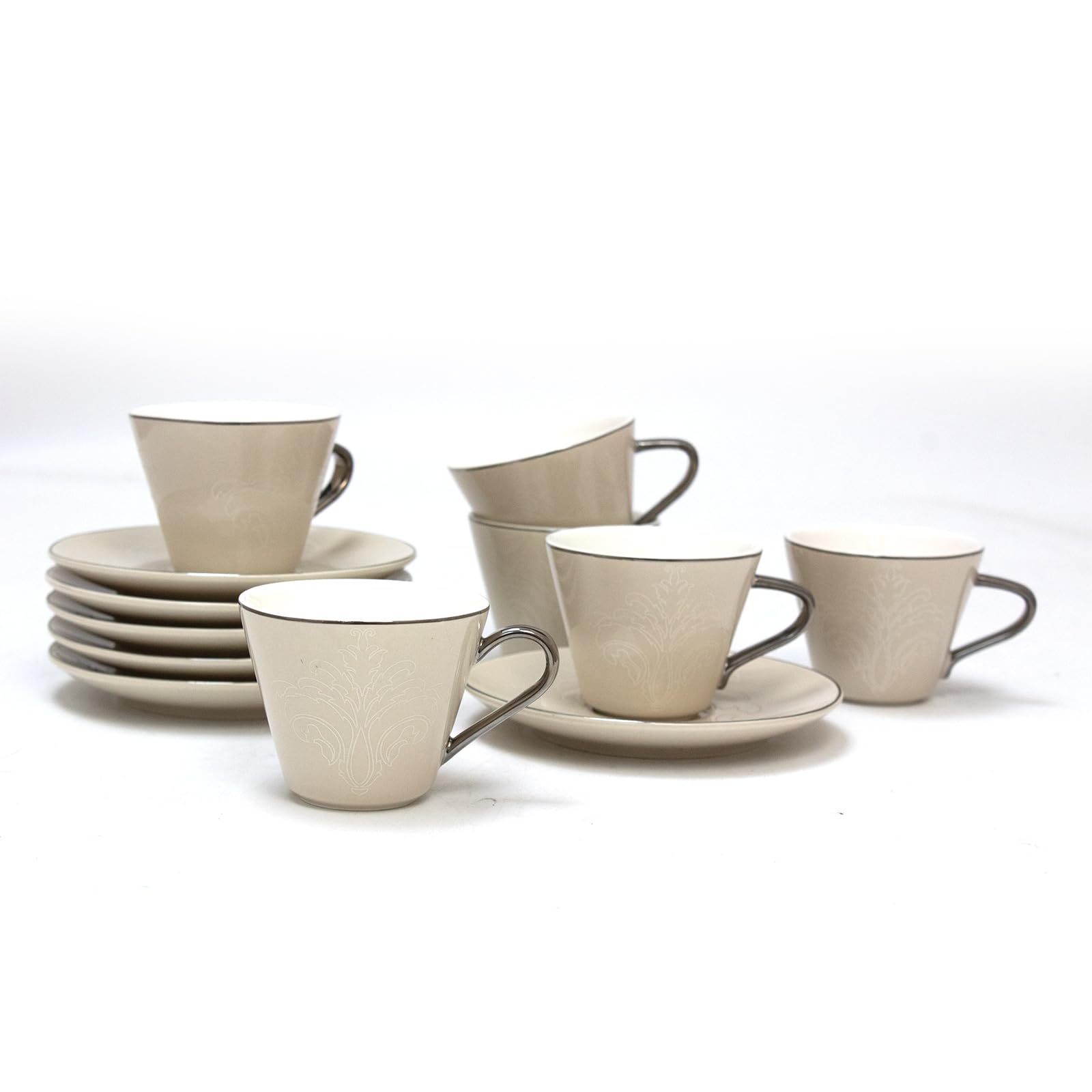 BLACKSTONE Turkish Cup and Saucer 10pc Set Tea Service 5x Cups (100ml) with 5x Saucers (12.5cm) CFCS042