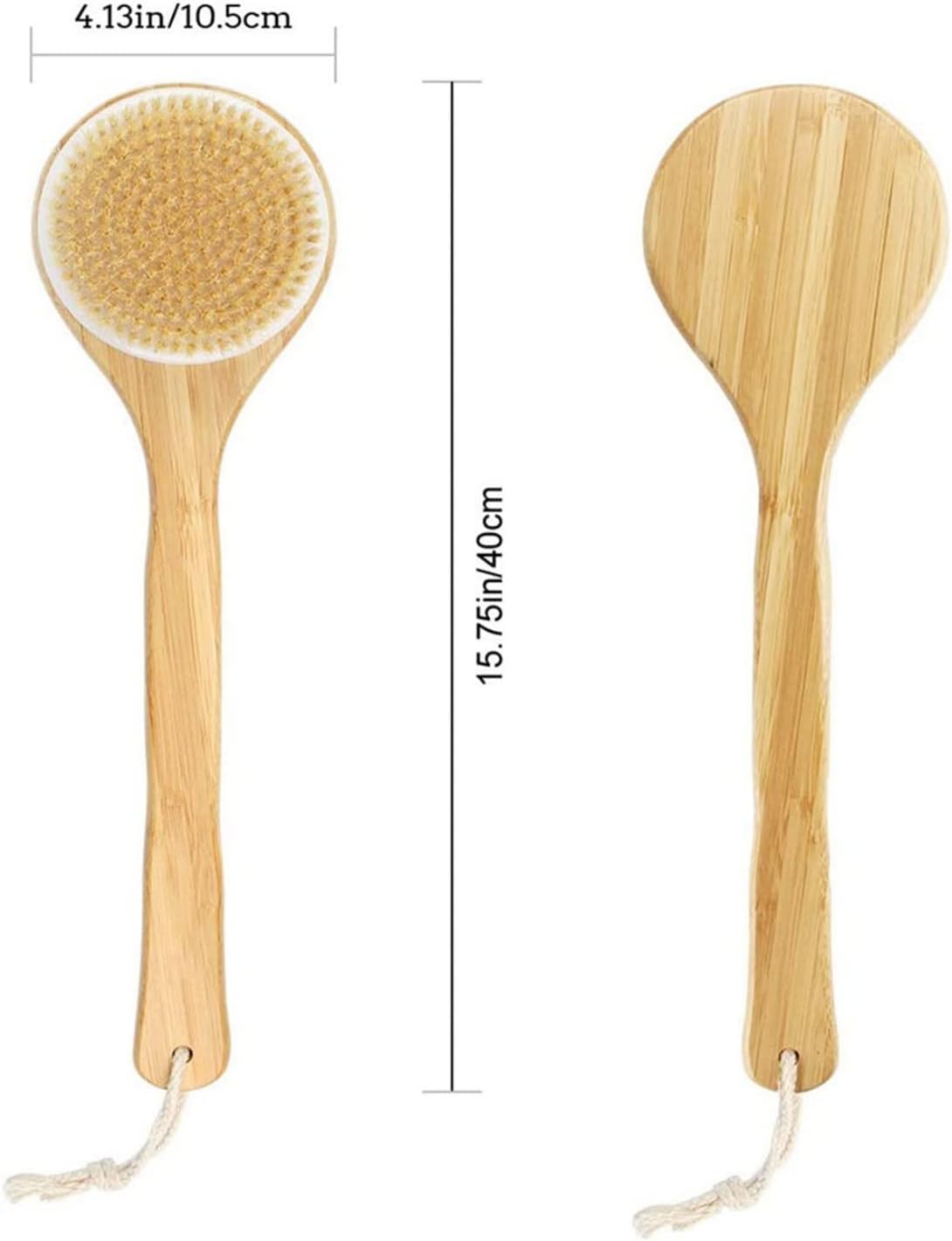 SKY-TOUCH Bath Brush Long Handle, Shower Brush Body Back Spa Clean, Bath Brush Natural Bristle Improves Blood Circulation, Exfoliates