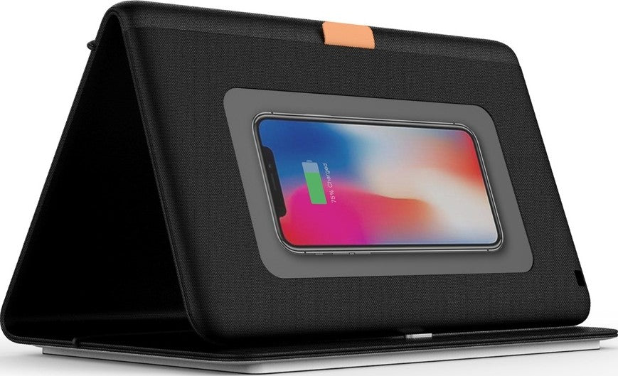 MiLi [3 in 1] [Notebook + Power Bank 10000mAh + Wallet] [Wired + Wireless Charger] [Writing Tool] Fast Charging, Memory Card Storage for Meetings & Business Trips for Notebook & Smartphones - Black