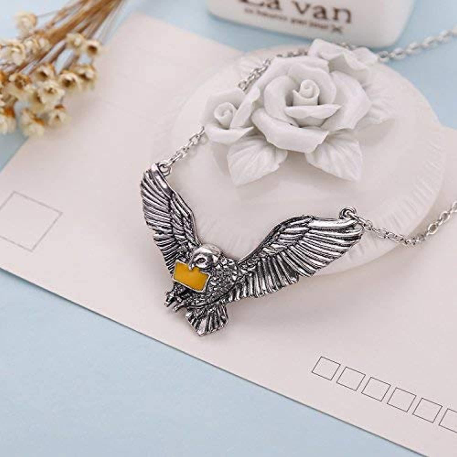 Yellow Chimes Harry Potter Hedwig Owl Uisex Necklace By Yellow Chimes Pendant For Girls (Silver Oxidized) (Ycfjpd-A11Owl-Sl)