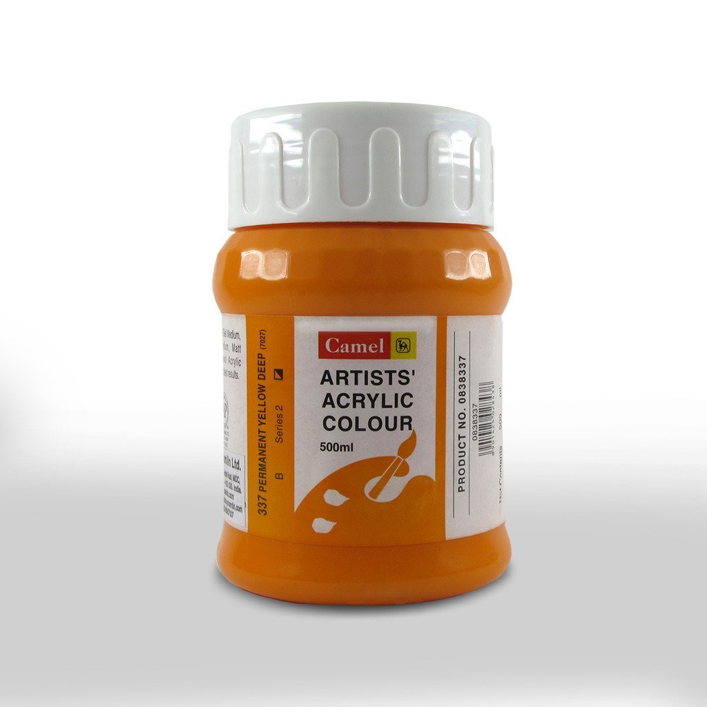 Camel series 2 artist acrylic colour, 337 permanent yellow deep, 0.5 liters, 838337