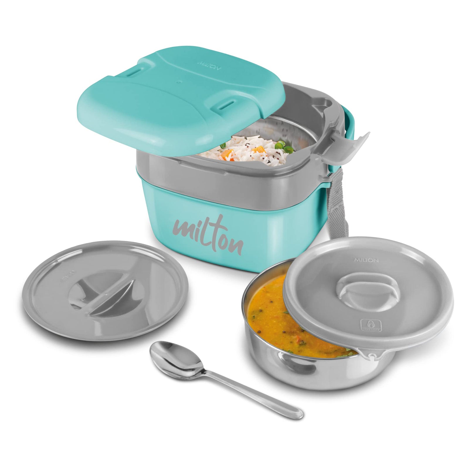 Milton Cubic Small Tiffin Box, Assorted Color, 800 ml