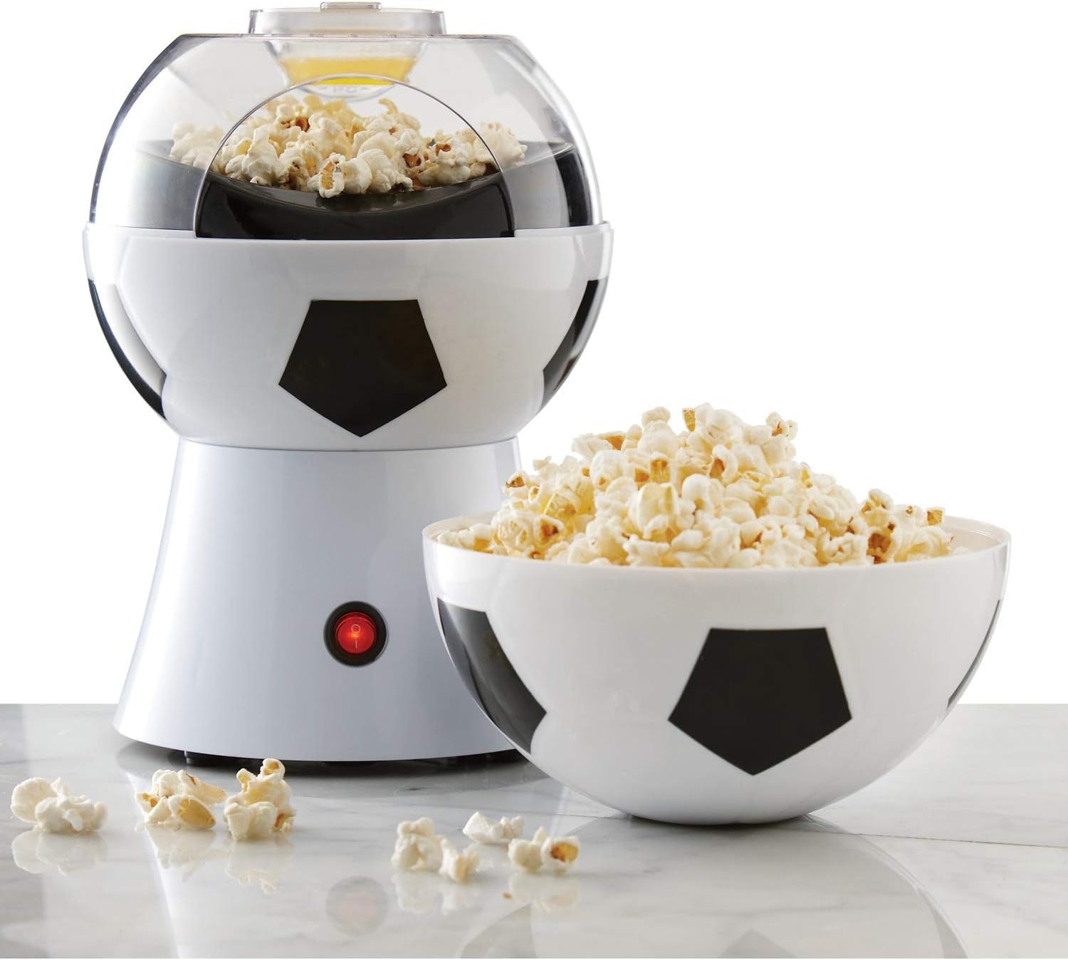 ECVV Soccer Ball Hot Air Popcorn Maker, Electric Popcorn Maker for Holding Parties in Home And Watching Movies with Family, Healthy And Delicious Snack for Kids, Adults