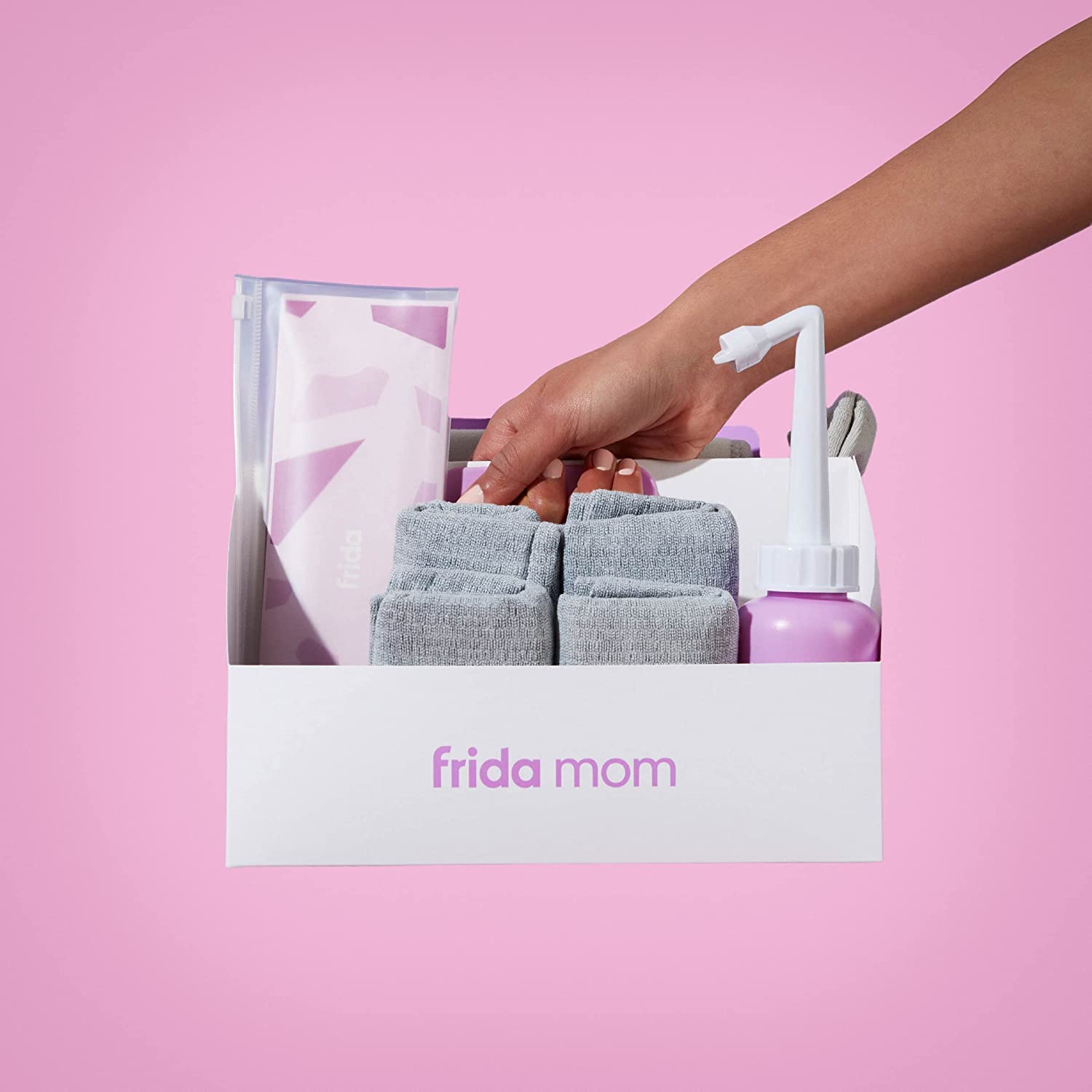 Frida Mom C-Section Recovery Kit for Labor, Delivery, & Postpartum| Socks, Peri Bottle, Disposable Underwear, Abdominal Support Binder, Shower Wipes, Silicone Scar Patches, Toiletry Bag, 1.0 Count