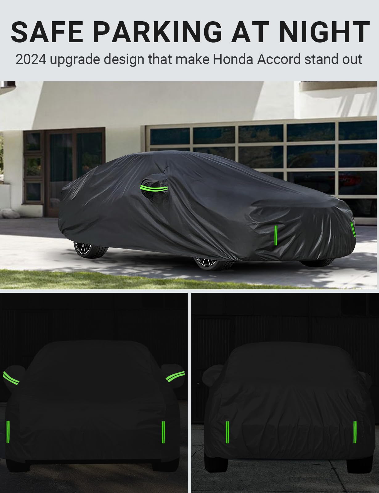 Car Cover for Honda Accord 2019-2022 2023, Waterproof All Weather for Automobiles, Windproof Snowproof Rain Hail Sun UV Protection Full Outdoor Indoor Exterior Car Covers, Black