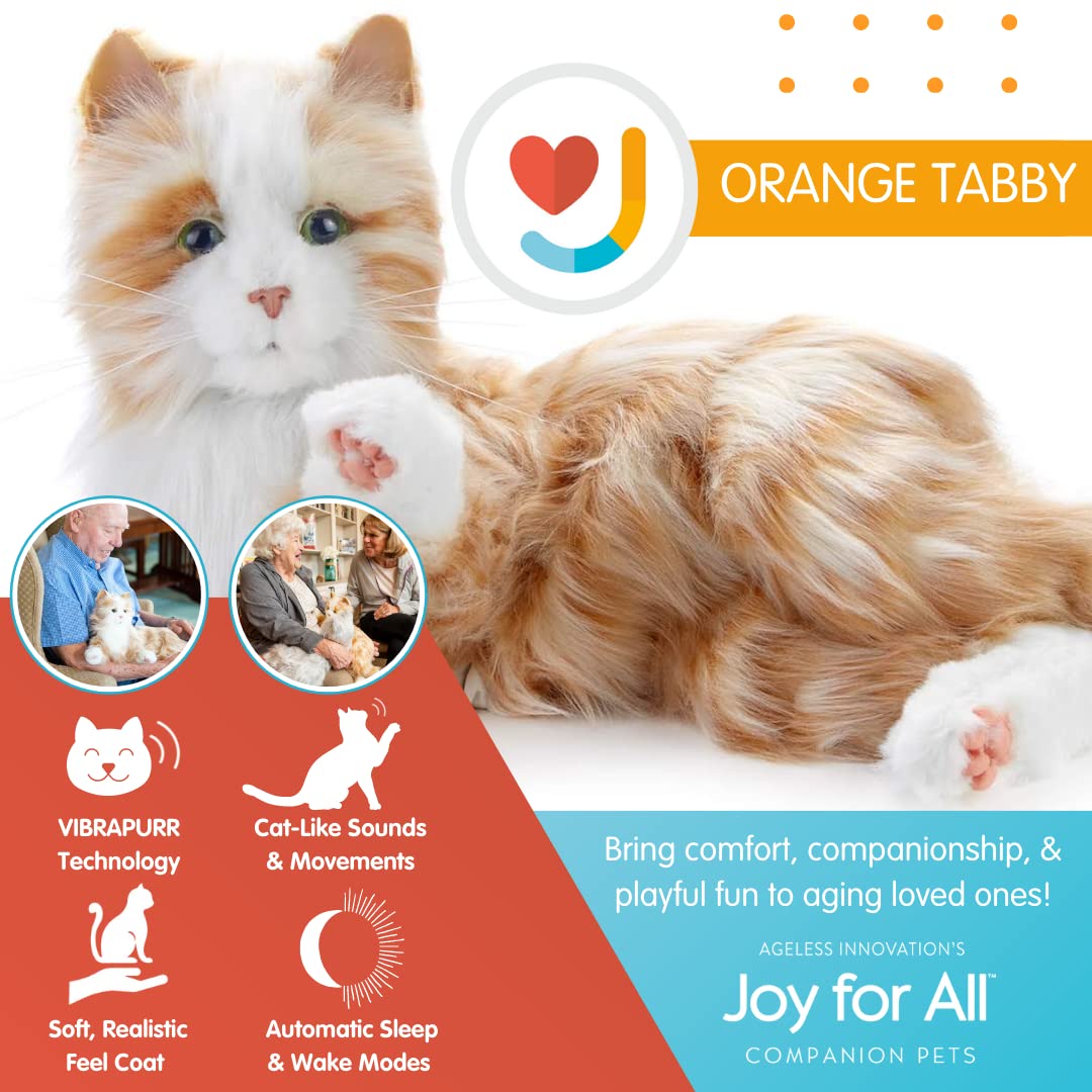 JOY FOR ALL - Orange Tabby Cat - Interactive Companion Pets - Realistic & Lifelike