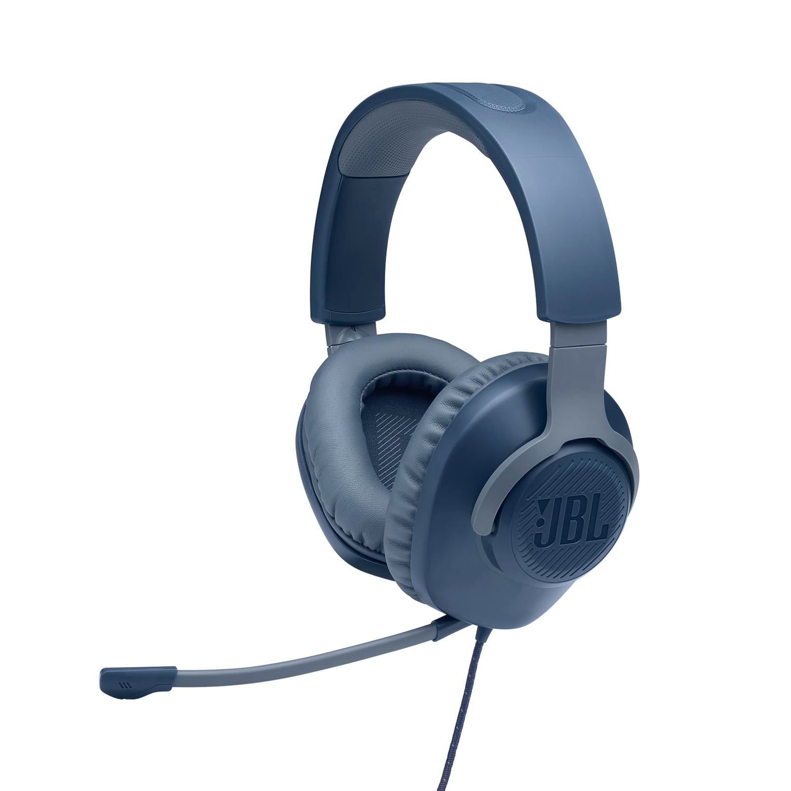 JBL Quantum 100 Wired Over-Ear Gaming Headset With A Detachable Voice-Focus Boom Mic, Quantumsound Signature, Lightweight Headband, Memory Foam Ear Cushion, Pc And Gaming Console Compatible - Blue